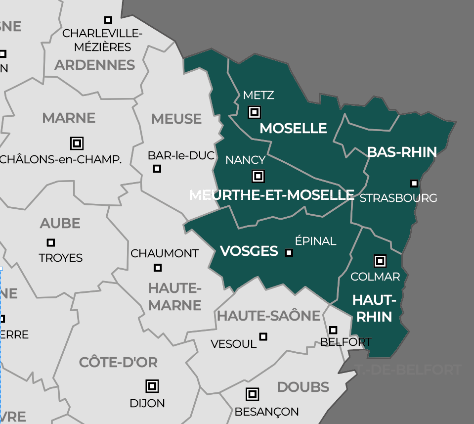 Zone d’intervention OGMA : Strasbourg, Grand Est et France entière